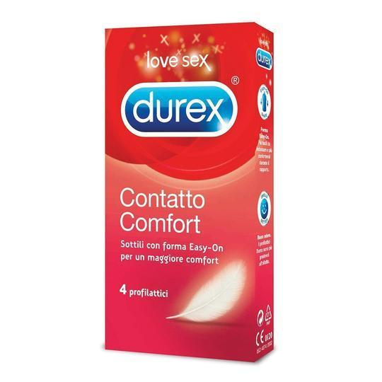 Durex Contatto Comfort - 4 Profilattici Sottili - Easy On