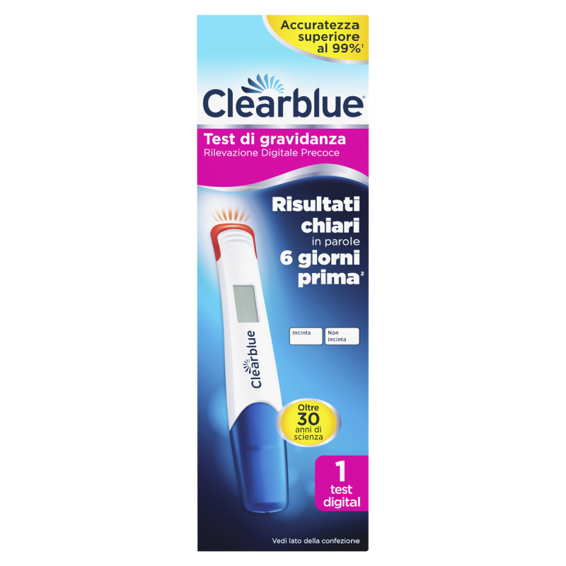 Test di Gravidanza Rilevazione Digitale Precoce Clearblue – 1 Test Digitale