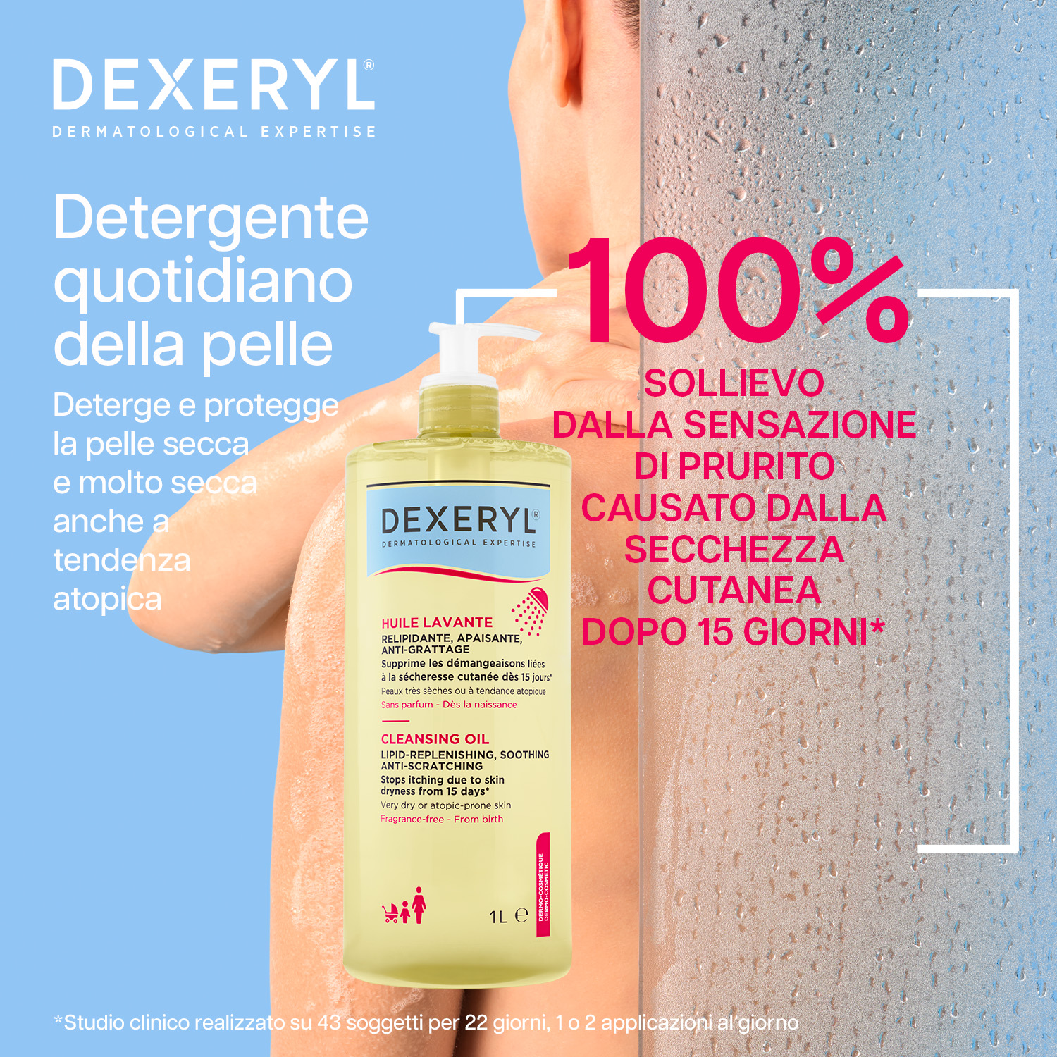 Dexeryl - Olio Lavante Antiprurito Per Pelle Secca E A Tendenza Atopica 1 Litro