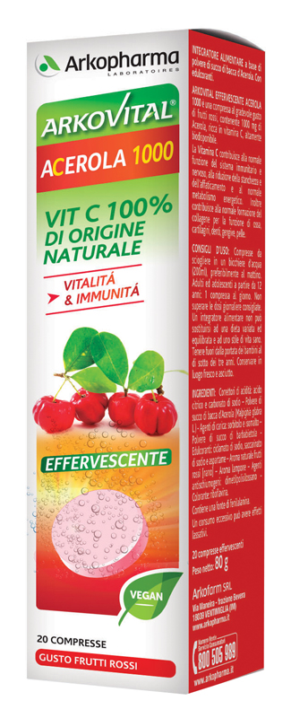 Arkovital Acerola 1000 con Vitamina C 20cpr effervescenti