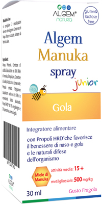 Algem Manuka Spray Junior Integratore Benessere Naso e Gola 30 ml