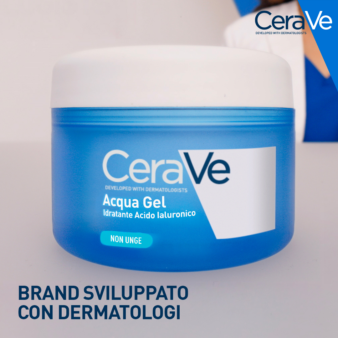 CeraVe - Acqua Gel Viso Idratante Con Acido Ialuronico, Niacinamide E 3 Ceramidi Essenziali 48 ml