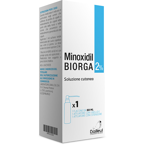 Minoxidil Biorga - Soluzione Cutanea 2% - 60 mL