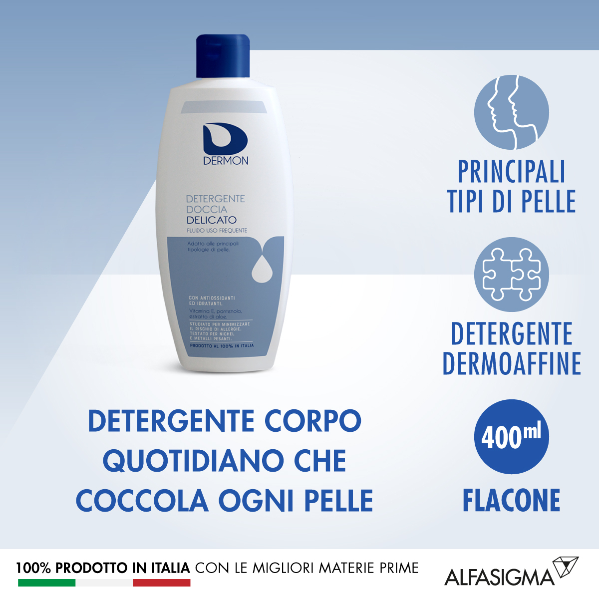 Dermon Dermondel Detergente Docciaschiuma Delicato Alla Vitamina E 400 Ml