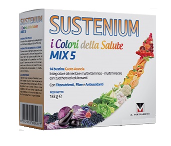 Sustenium I Colori Della Salute Mix Cinque Integratore Vitamine e Minerali 14 Bustine