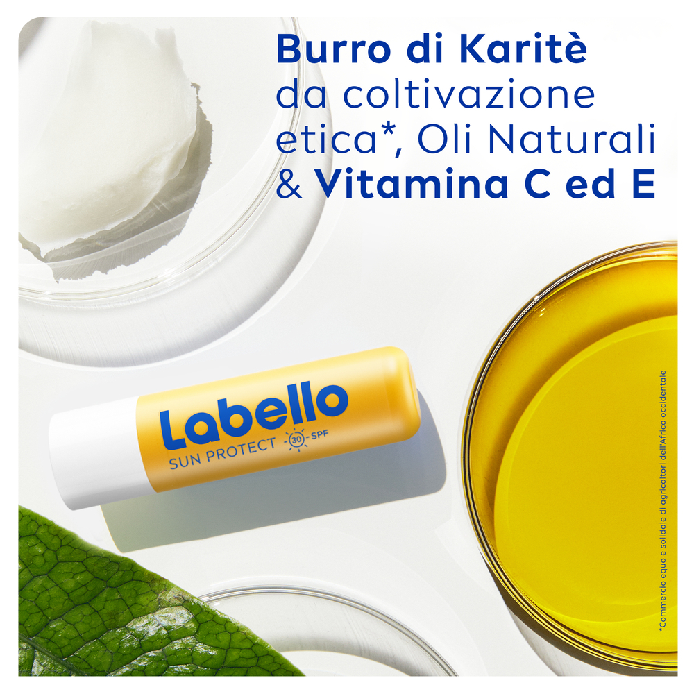 Labello Sun Protect SPF50 4.8 g, Burrocacao labbra idratante e protettivo con filtri UVA/UVB