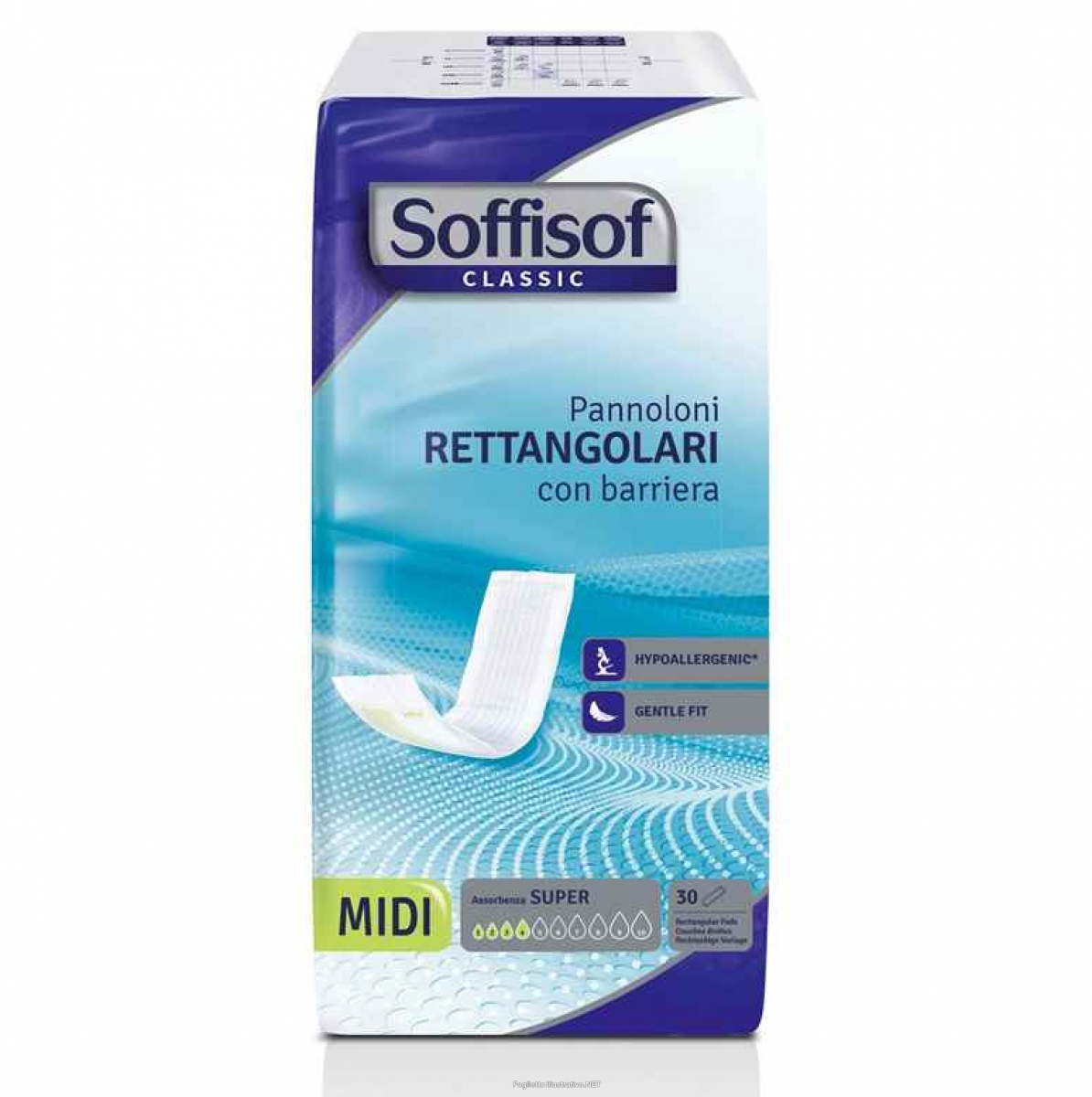 Soffisof Classic Pannoloni Rettangolari Con Barriera Per Incontinenza 30 Pezzi