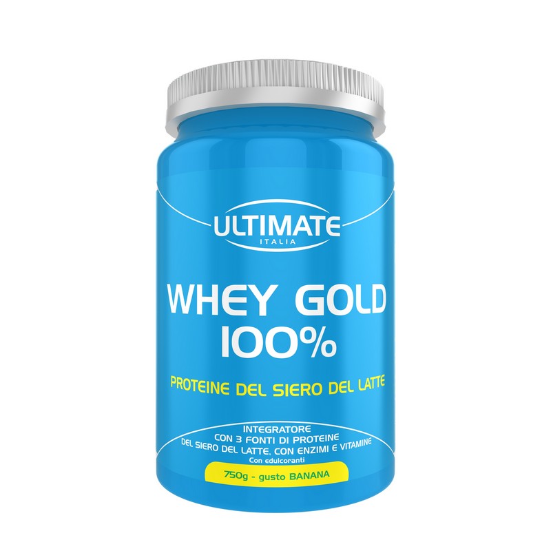 Ultimate Italia Whey Gold 100% Gusto Banana - Proteine Del Siero Del Latte In Polvere 750 g