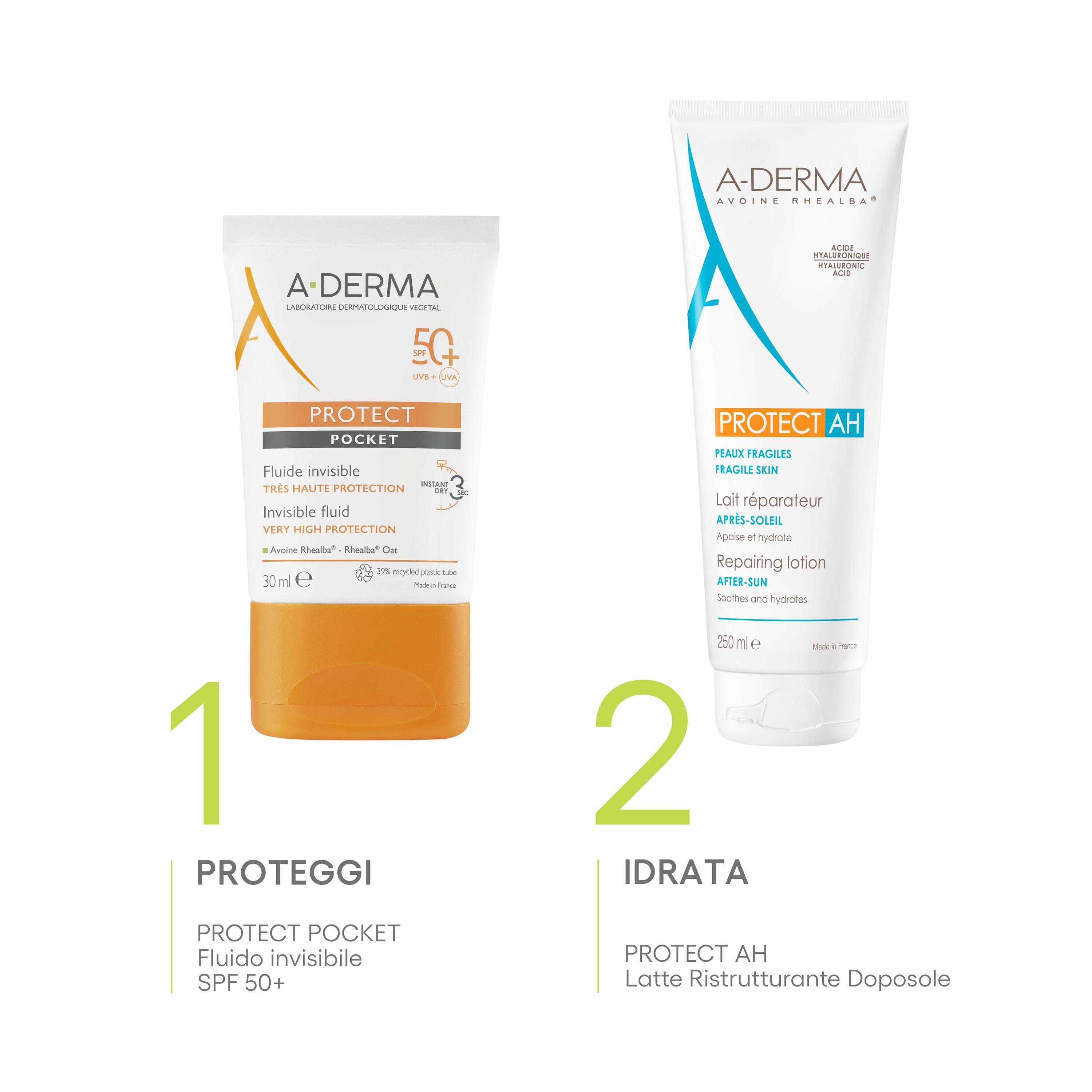 A-DERMA Protect Pocket Fluido Solare Invisibile SPF 50+ 30mL 