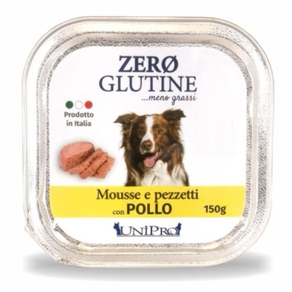 UNIPRO CANE ZERO GLUTINE MOUSSE PEZZETTI DI POLLO 150GR (vaschetta)