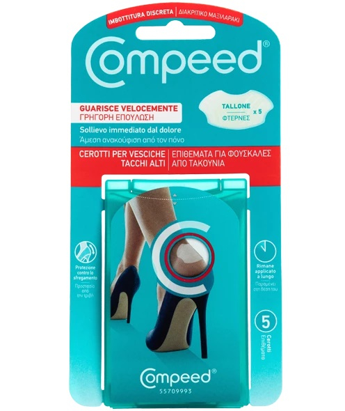 Compeed Cerotti Per Vesciche, A Lunga Durata E Guarigione Veloce - Ideali Per Tacchi Alti, 5 Cerotti