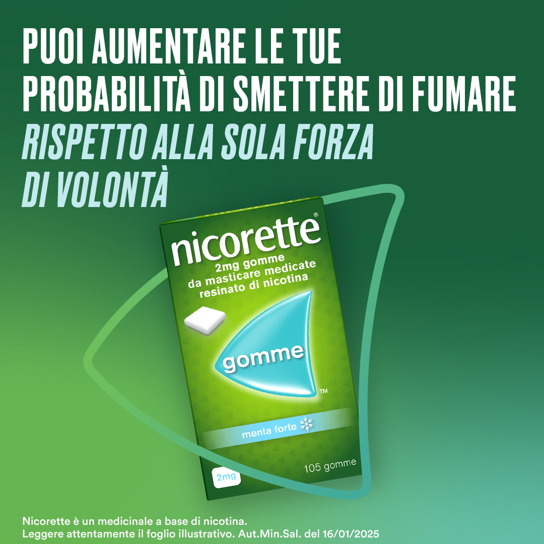 Nicorette Gomme 2 mg Nicotina Menta 105 Gomme Masticabili