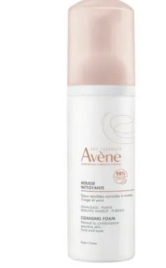 Eau Thermale Avène Mousse detergente, strucca e purifica, con Acqua termale, Pelle mista, 150ml 