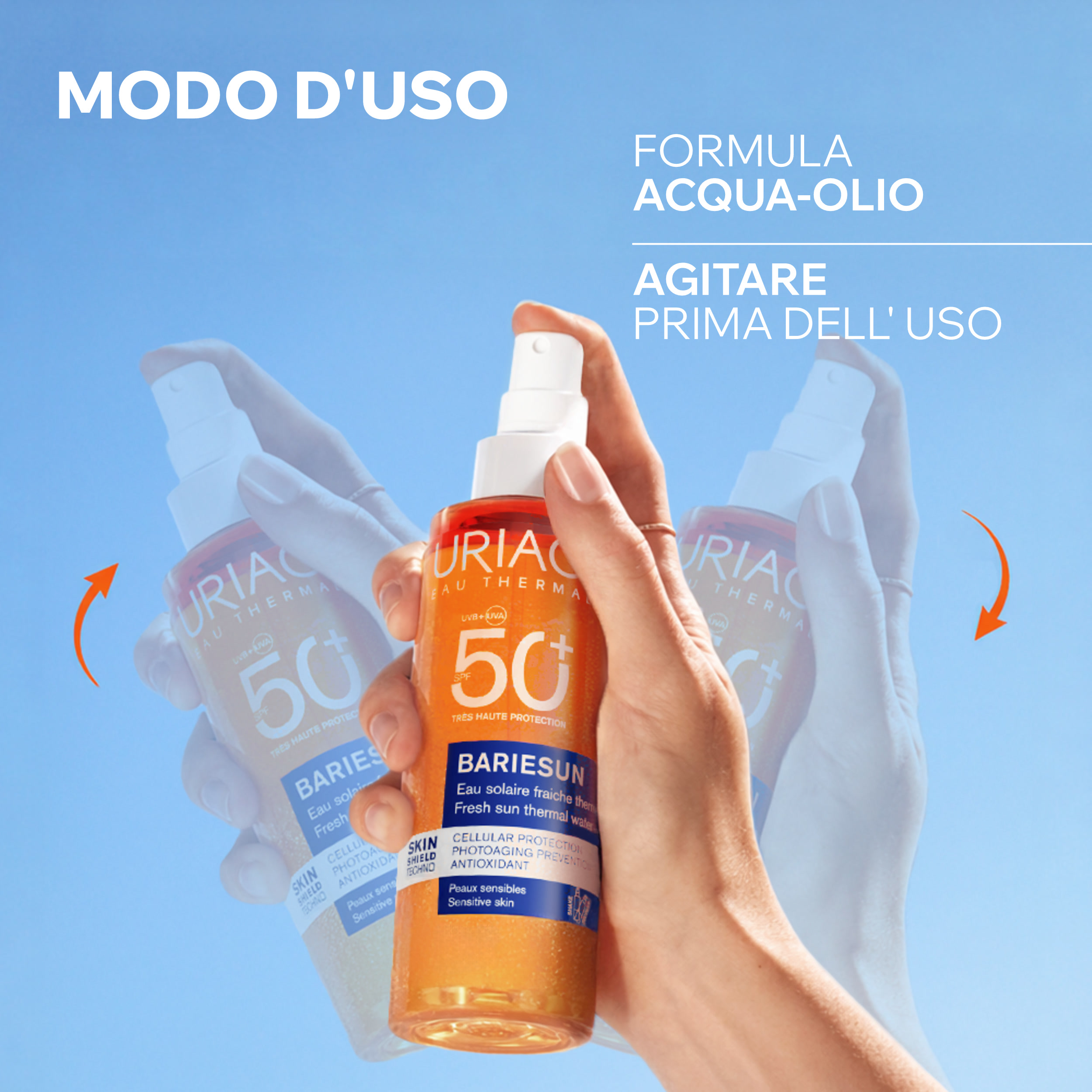 Uriage - Bariésun Acqua Fresca Solare Invisibile SPF50+ - Protezione Viso E Corpo Per Pelle Sensibile 200 ml