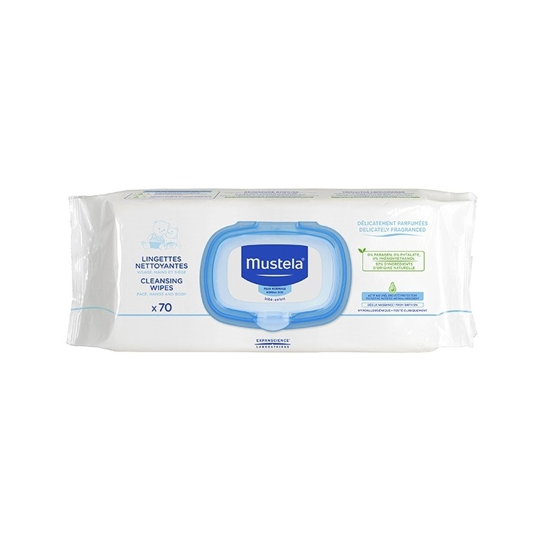 Mustela Pelle Normale Salviettine detergenti profumate 70 pezzi