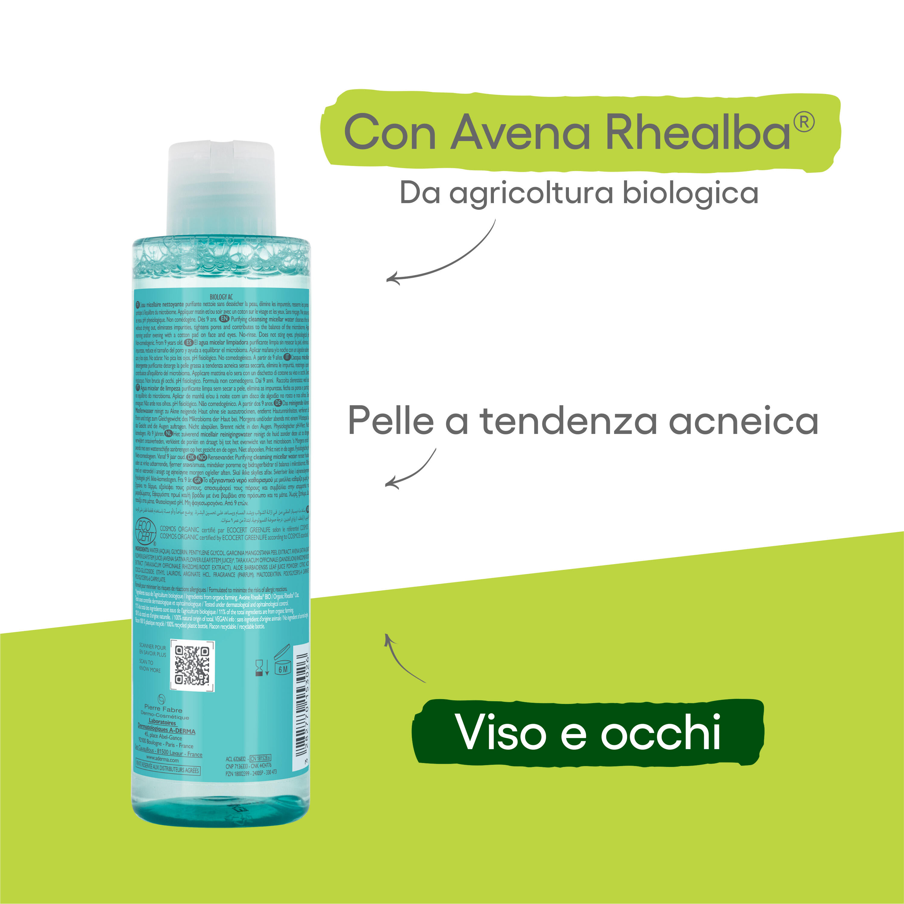 A-Derma - Biology AC Acqua Micellare Detergente Struccante Viso E Occhi 200 ml