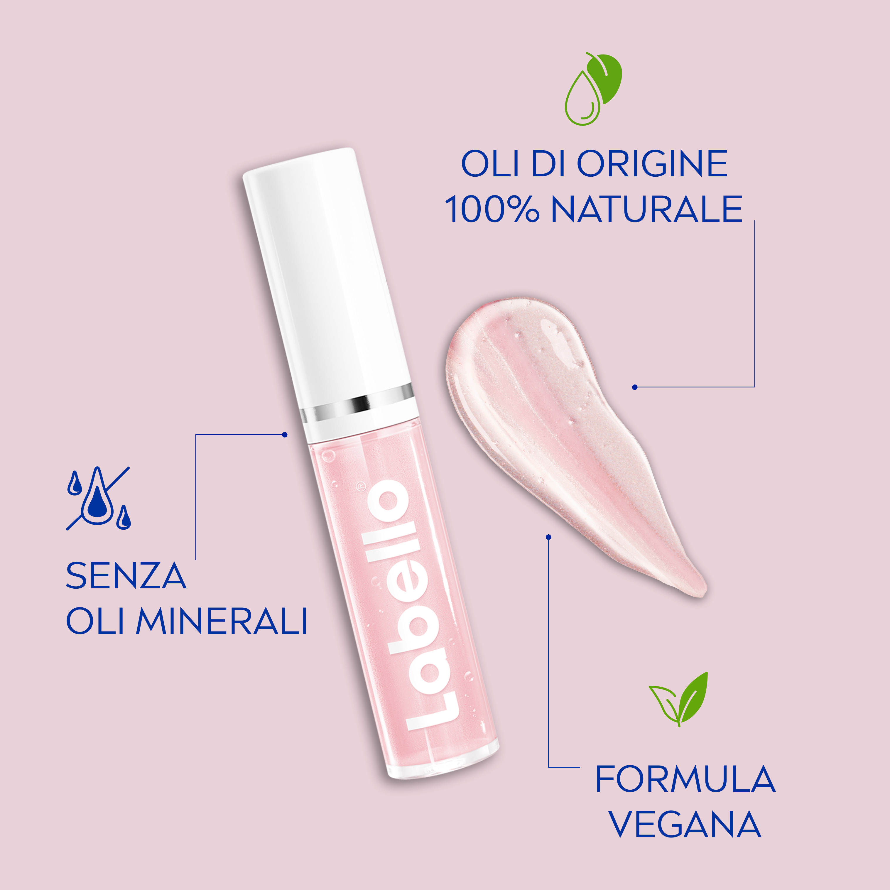 Labello Lip Oil Effetto Glossy – Glossy Shine 5.5 ml, Lucidalabbra colorato volumizzante e idratante