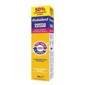 Kukident Plus Doppia Azione Crema Adesiva Protesi Dentali 60 g