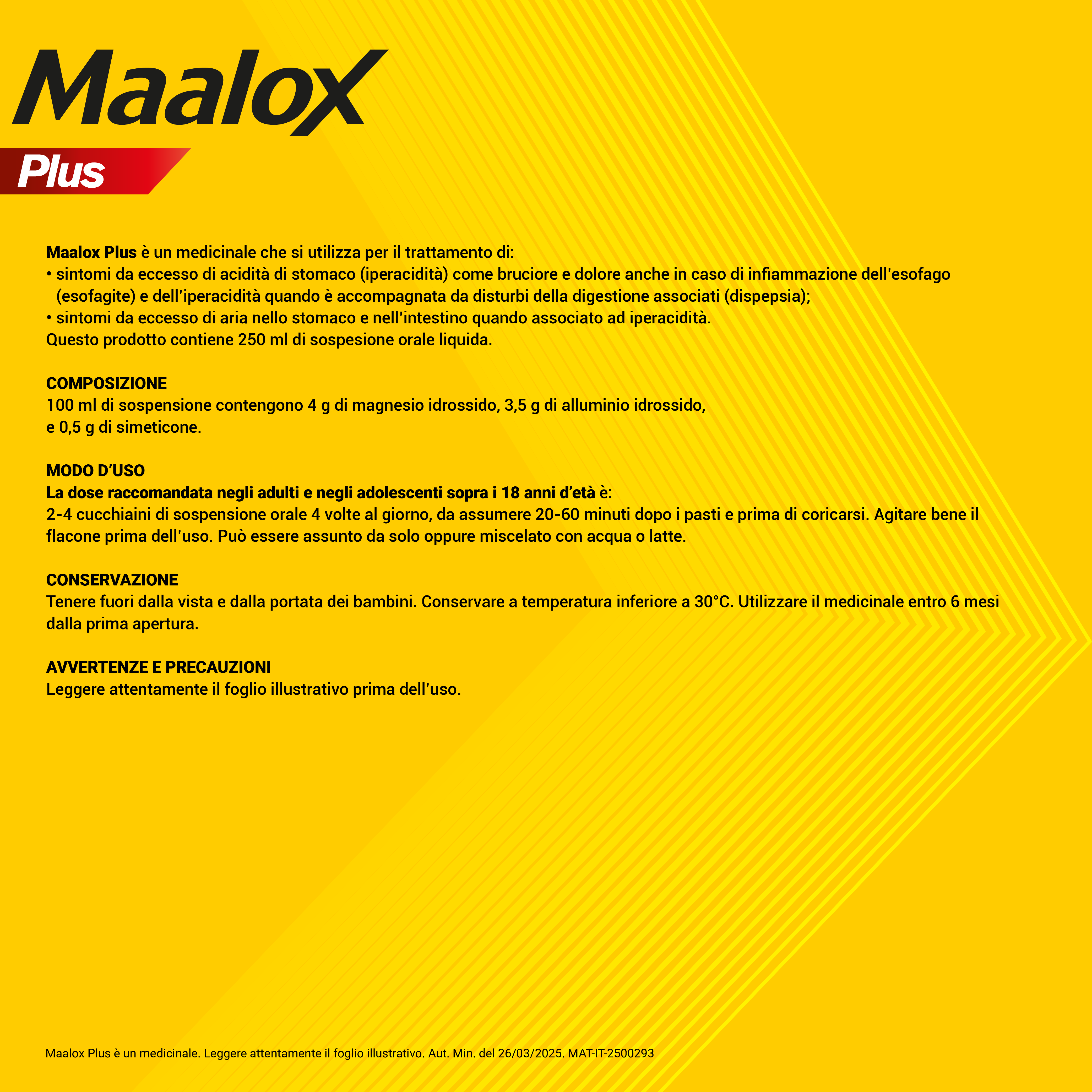 Maalox Plus sospensione orale, contro bruciore e acidità di stomaco, 250 ml