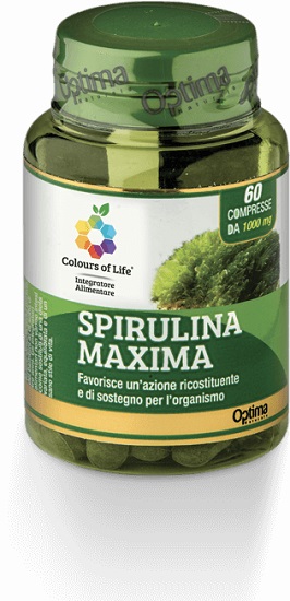Optima Colours Of Life Spirulina Maxima Integratore Ricostituente 60 Compresse