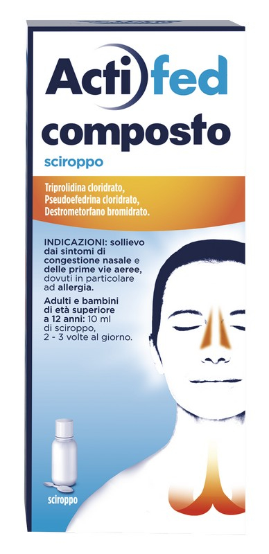 Actifed Composto 100 ml Sciroppo per Tosse Congestione Nasale e Allergia