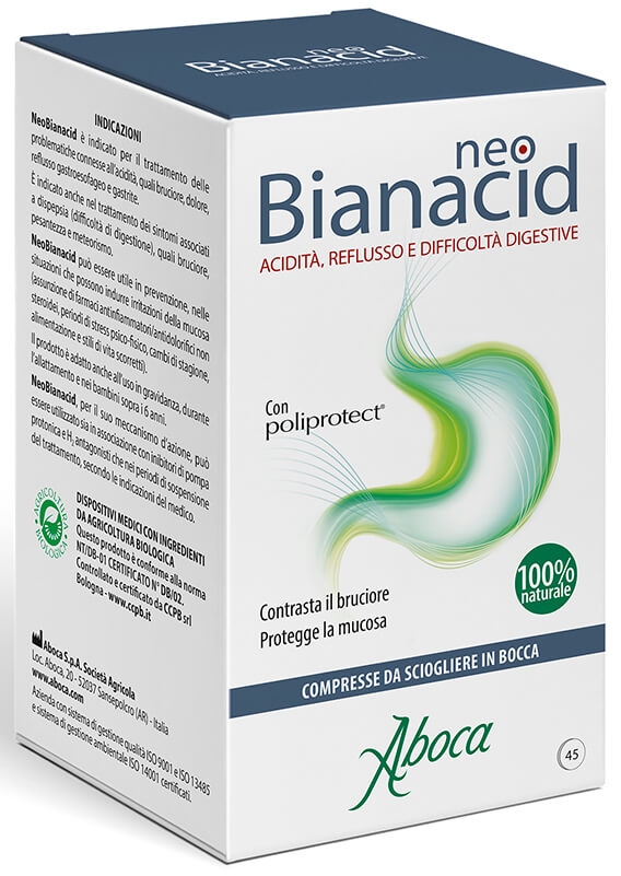 NeoBianacid - Acidità e reflusso gastrico - 45 compresse masticabili - DISPOSITIVO MEDICO Classe II a