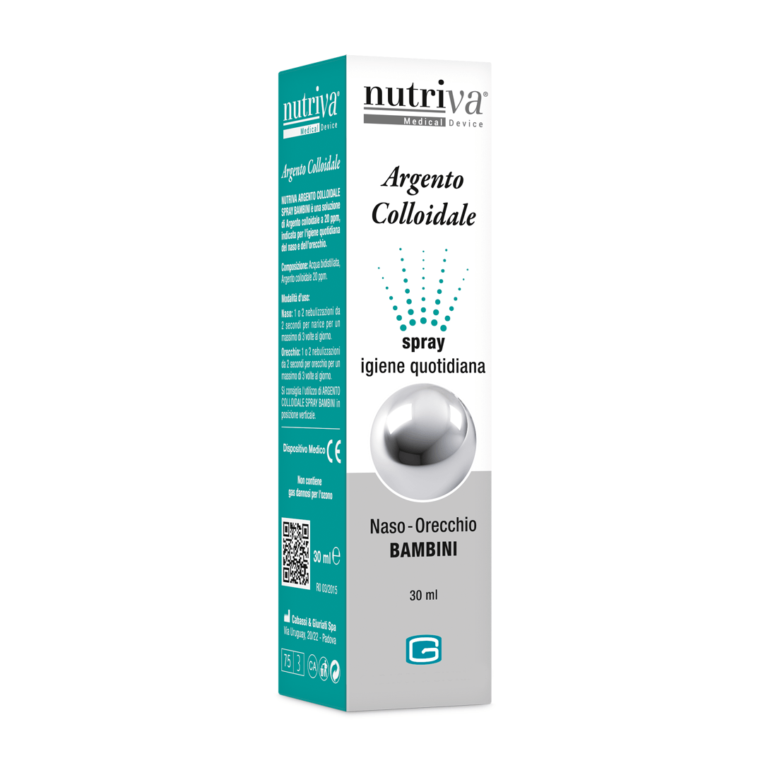 Nutriva Argento Colloidale Spray Pulizia Naso E Orecchie Bambini 30 ml