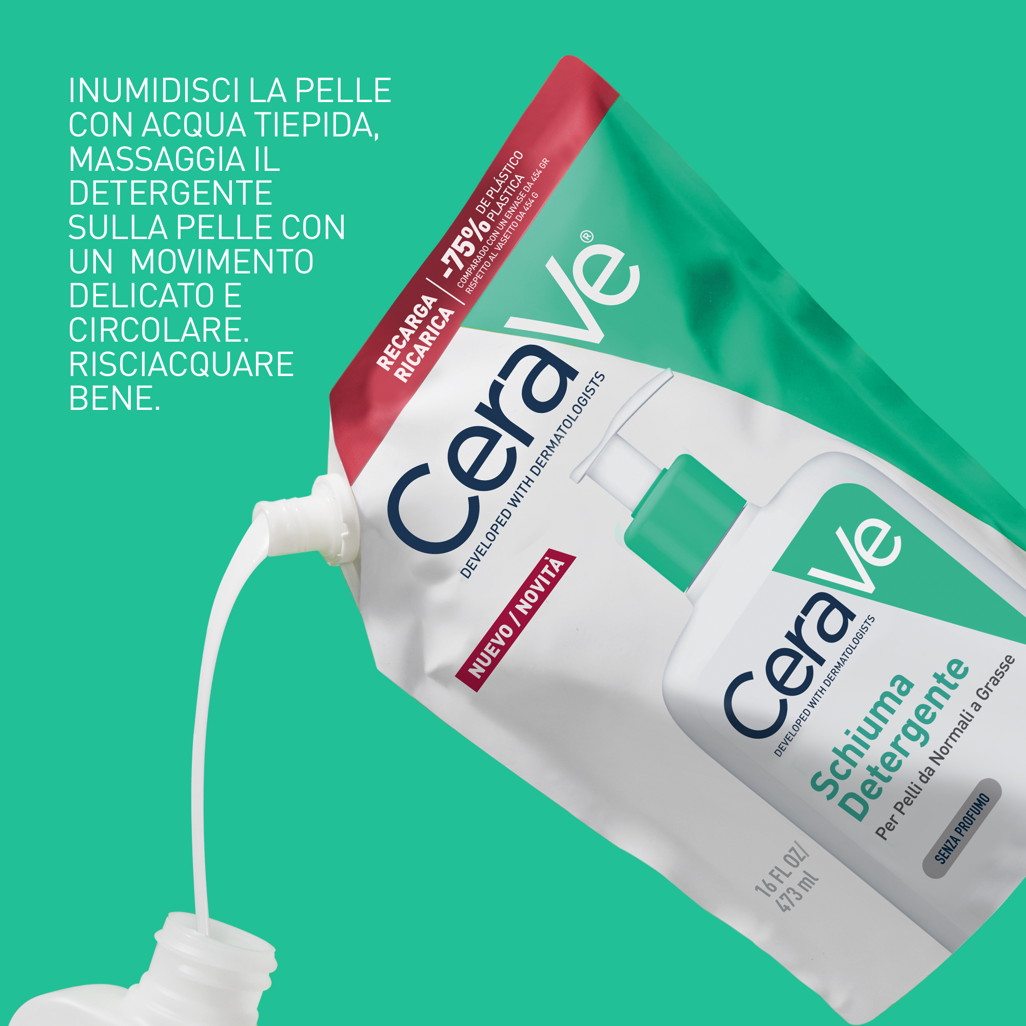 CERAVE REFILL SCHIUMA DETERGENTE 473ML