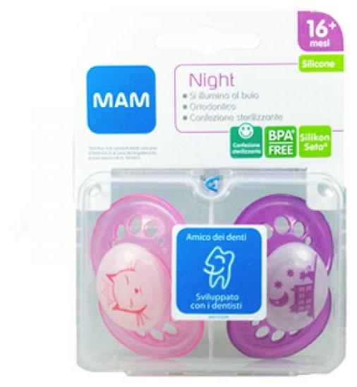 Mam Night Succhietto Ortodontico Silikonseta +16m 2 Pezzi