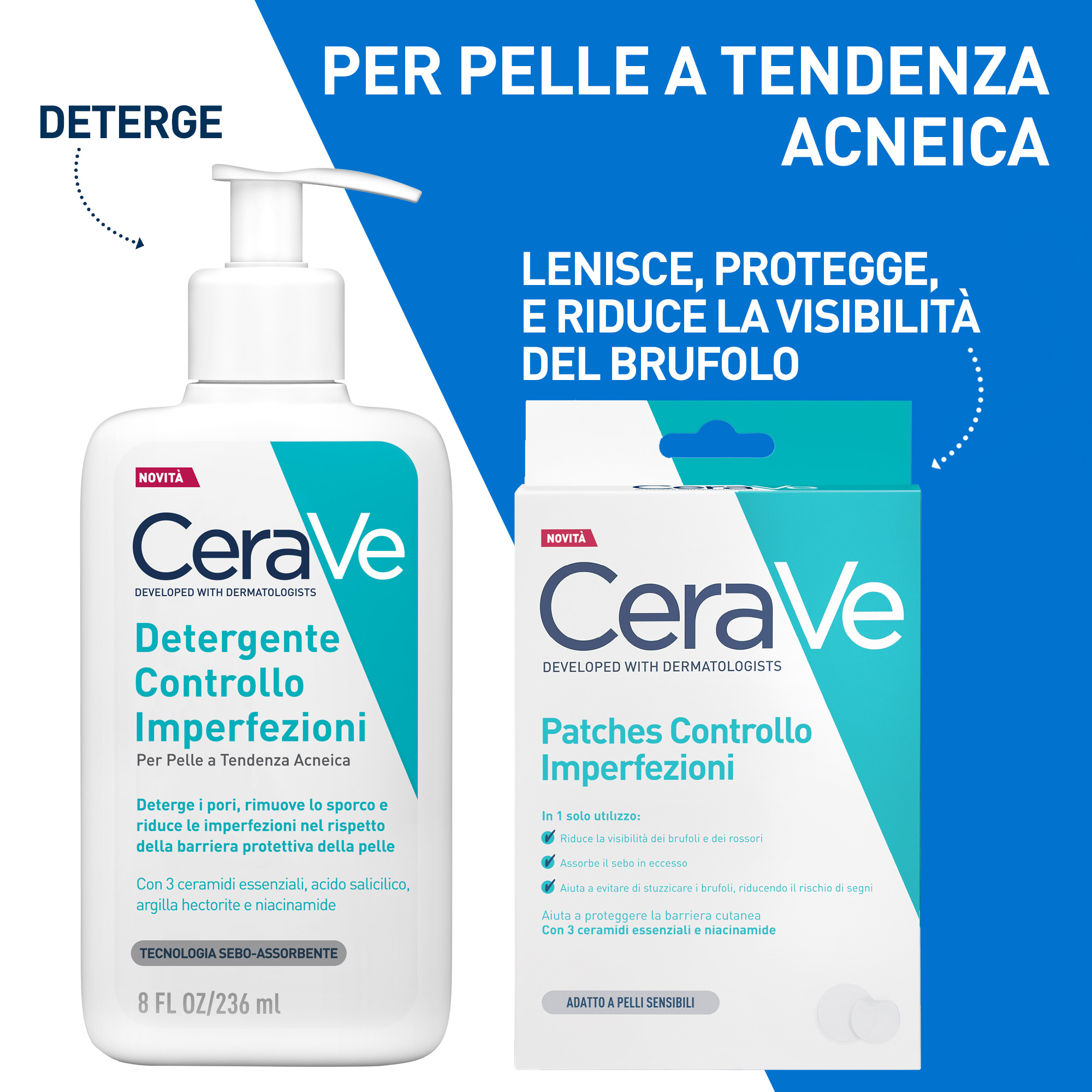 CeraVe Patches Idrocolloidali Anti Brufoli, Per Pelli a Tendenza Acneica, Trasparenti e Invisibili sulla Pelle, Non lascia segni, Con Niacinamide e 3 Ceramidi Essenziali, 22 Pezzi