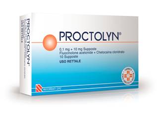 Proctolyn 0,1 mg + 10 mg Chetocaina cloridrato Emorroidi 10 Supposte