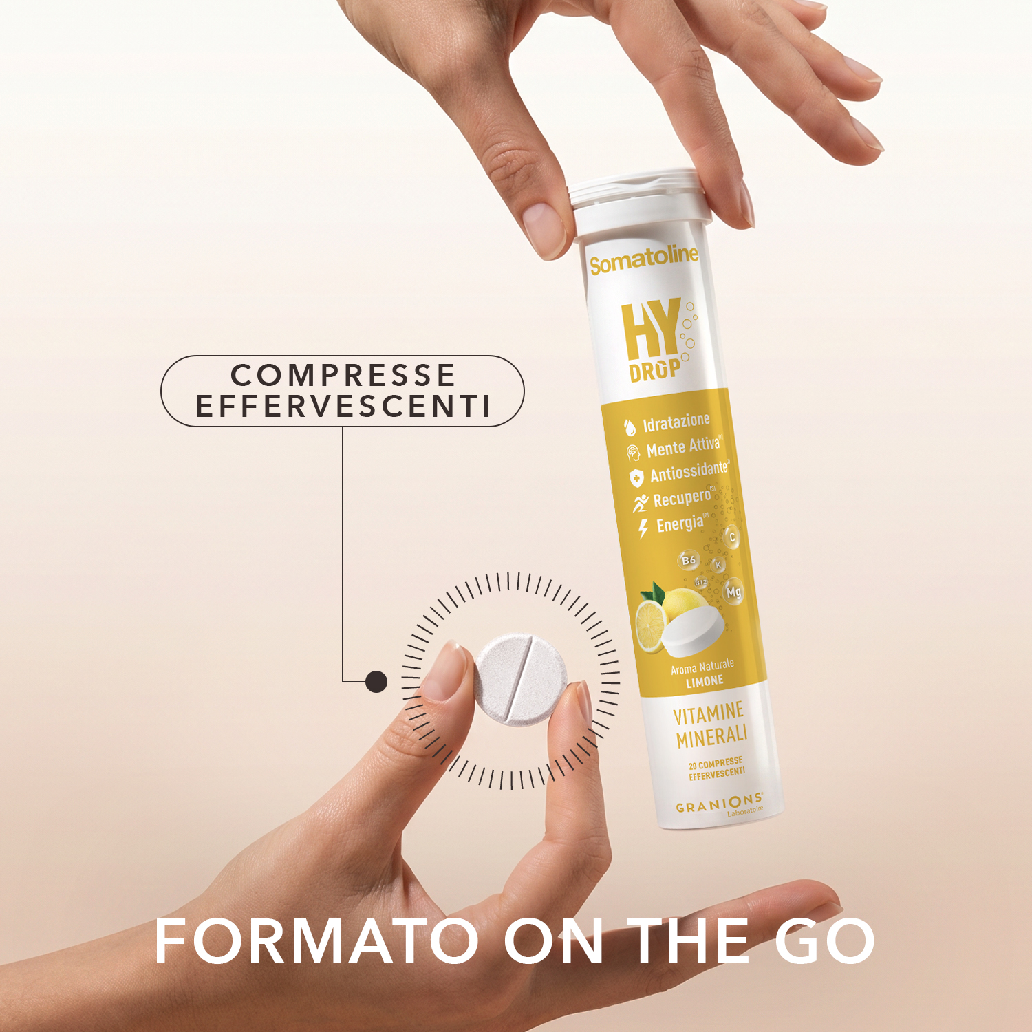 Somatoline SkinExpert Hydrop 20 Compresse Effervescenti Gusto Limone - Integratore Per Il Metabolismo Energetico