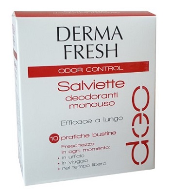 Dermafresh Odor Control Salviette Deodoranti Monouso 10 Salviettine