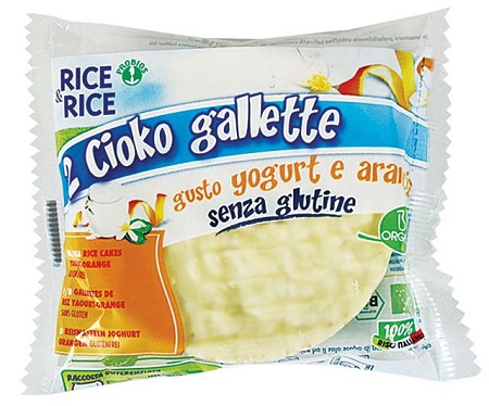 RICE&RICE CIOKO GALLETTE RICOPERTE DI YOGURT ALL'ARANCIO 33 G SENZA LIEVITO