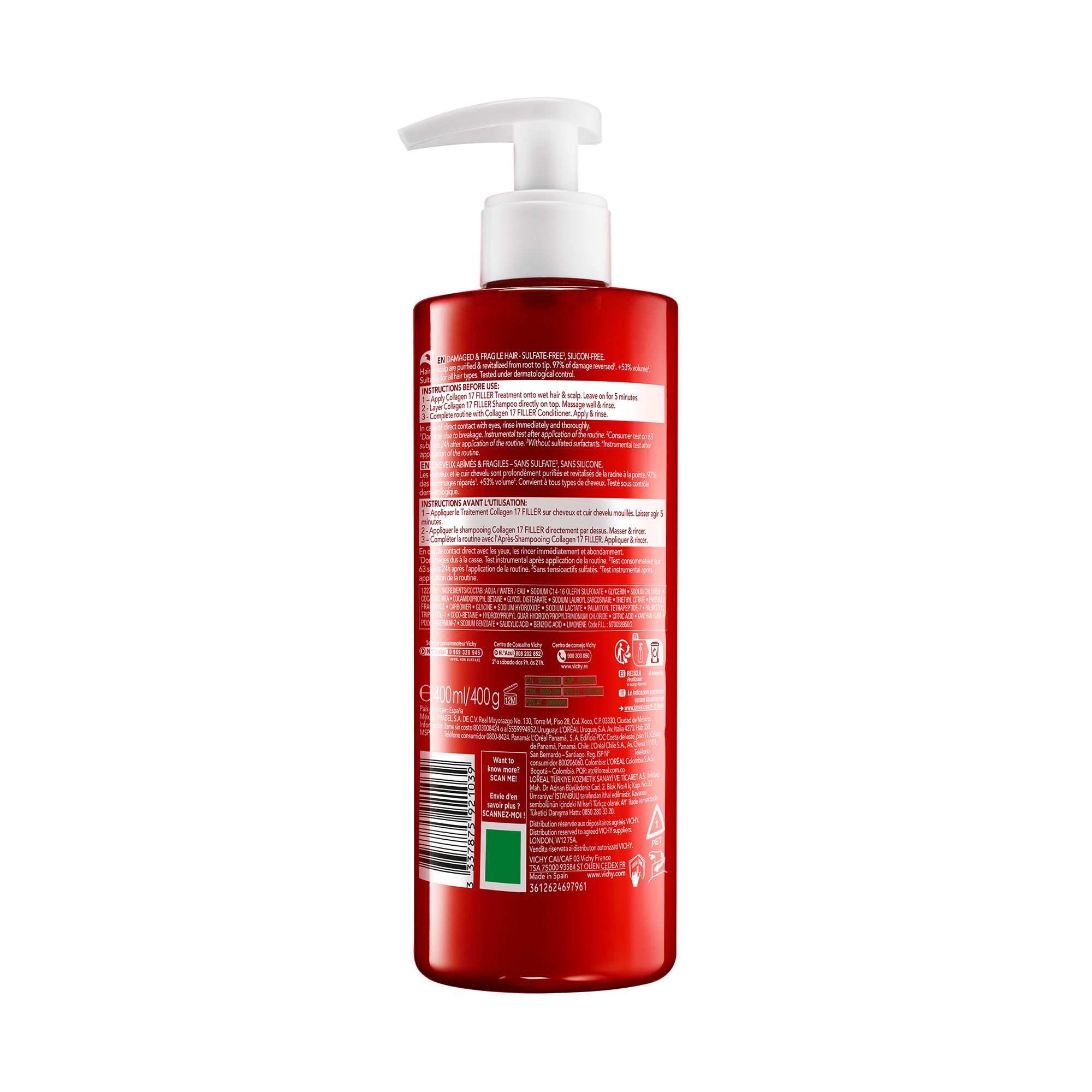 Vichy Dercos Technique Collagen Filler 17 - Shampoo Ultra-Riparatore 200 ml