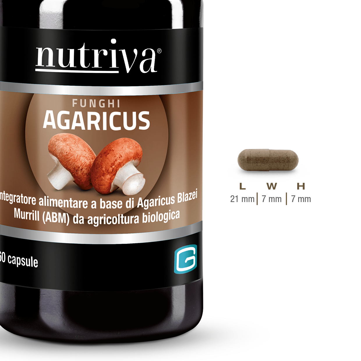 Nutriva Agaricus ABM Integratore 60 Capsule vegetali