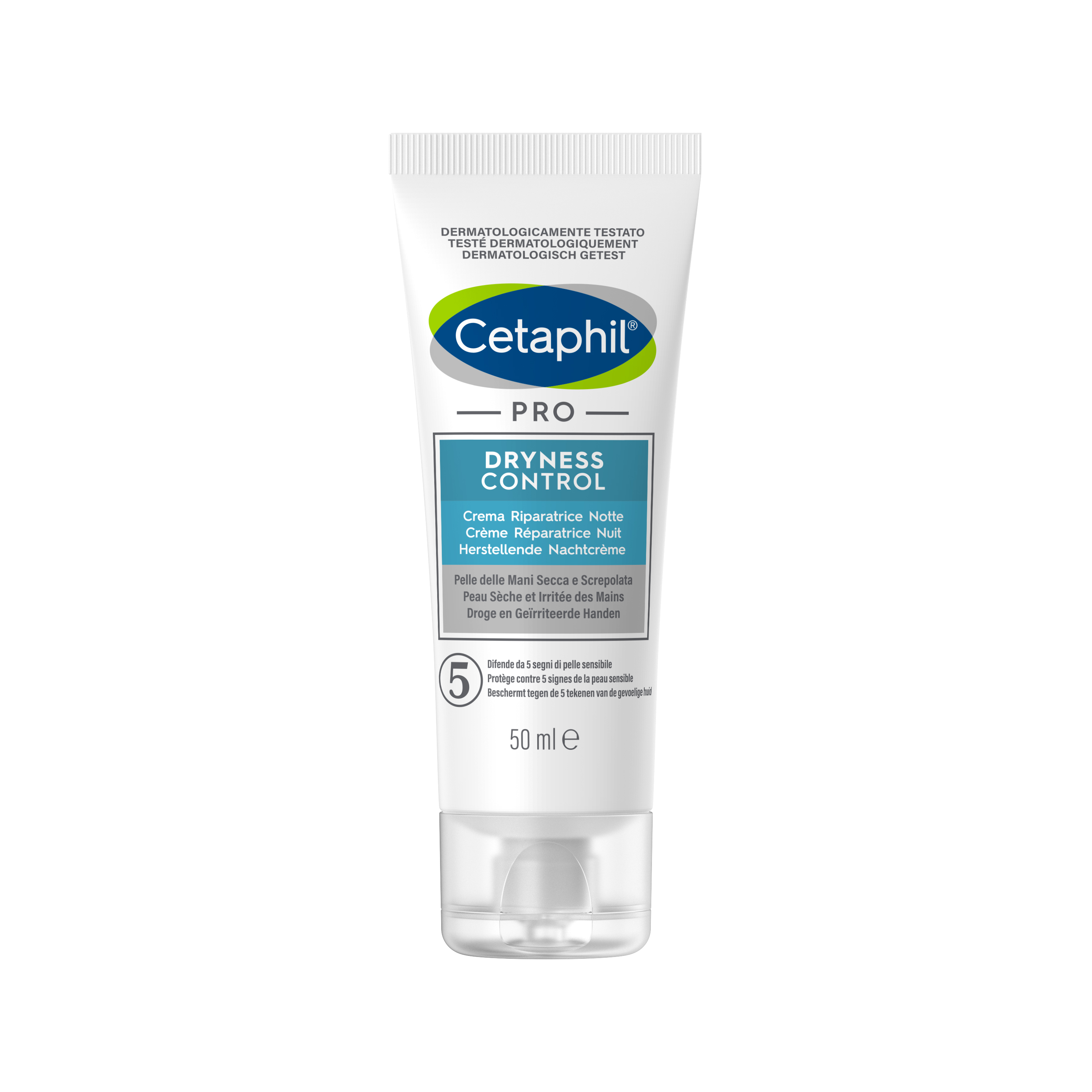 Cetaphil PRO Dryness Control, Crema Mani Riparatrice Notte, Protezione e Idratazione per Pelle Secca e Screpolata, Senza Profumo, Formato 50 m