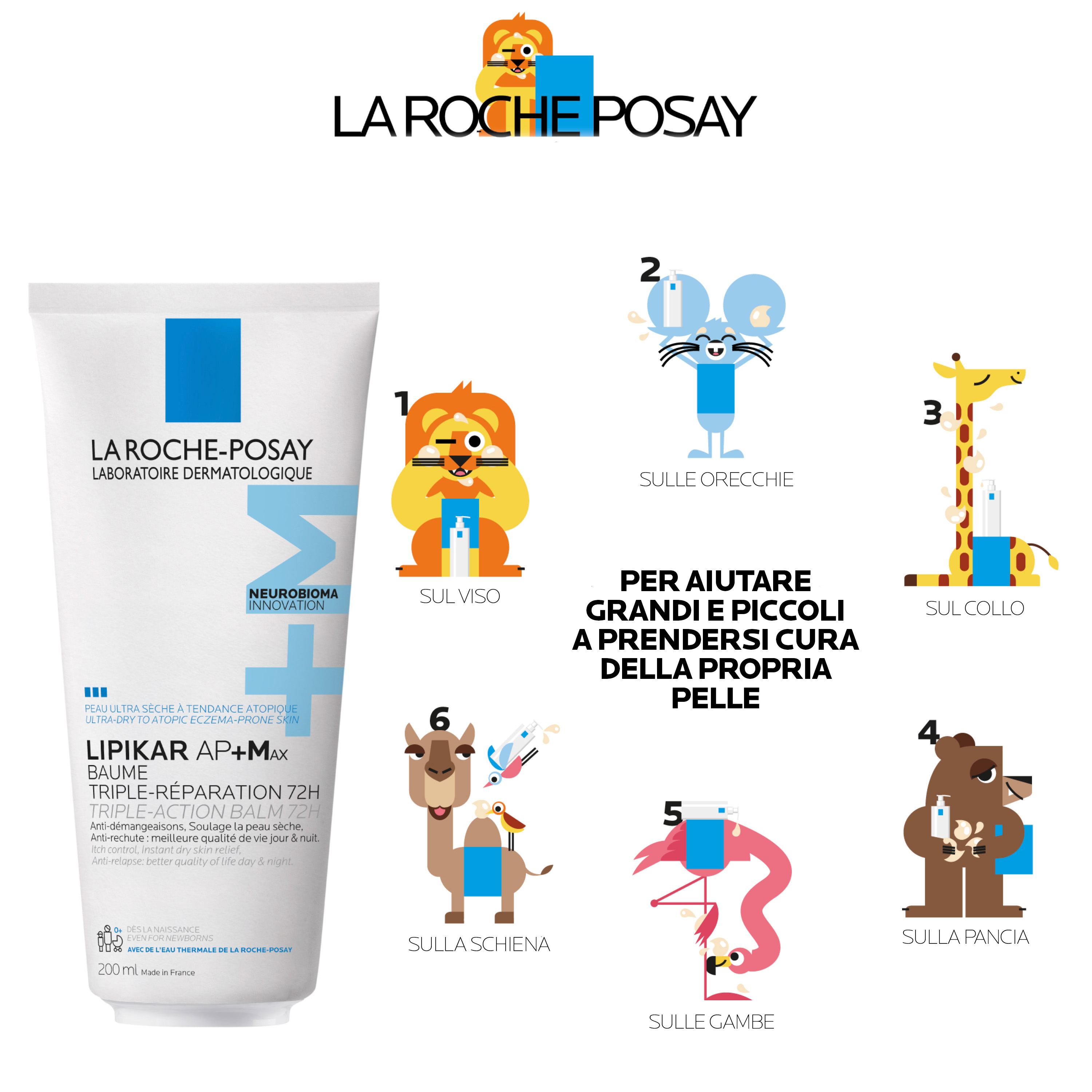 La Roche-Posay Lipikar Baume AP+MAX - Balsamo Relipidante Per Pelle Secca 200 ml