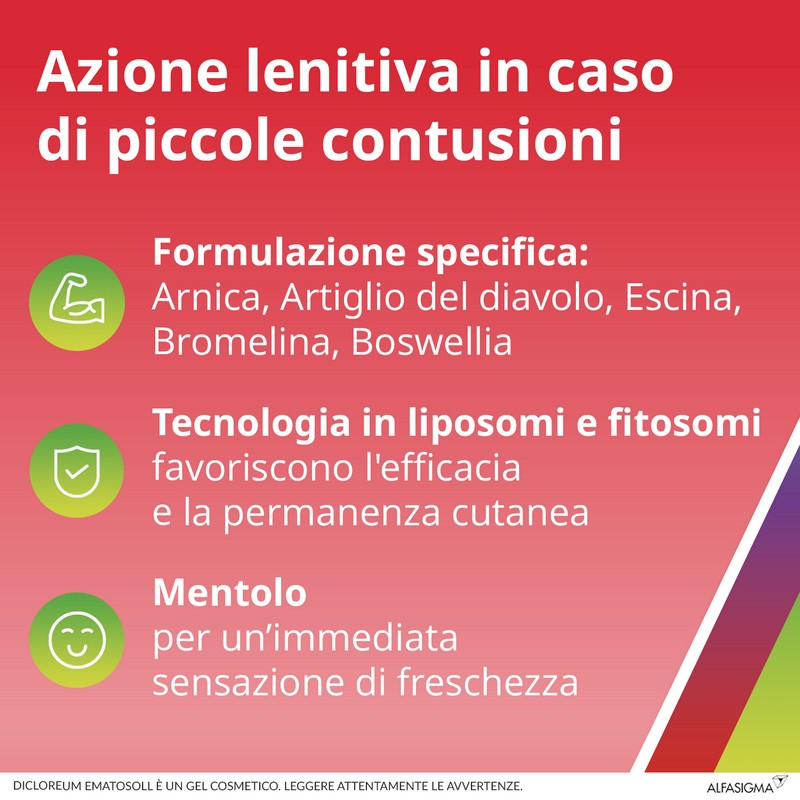 Dicloreum Ematosoll Emulsione Gel per Contusioni e piccoli traumi, utile anche in caso di dolori muscolari o dolori articolari 50 ml