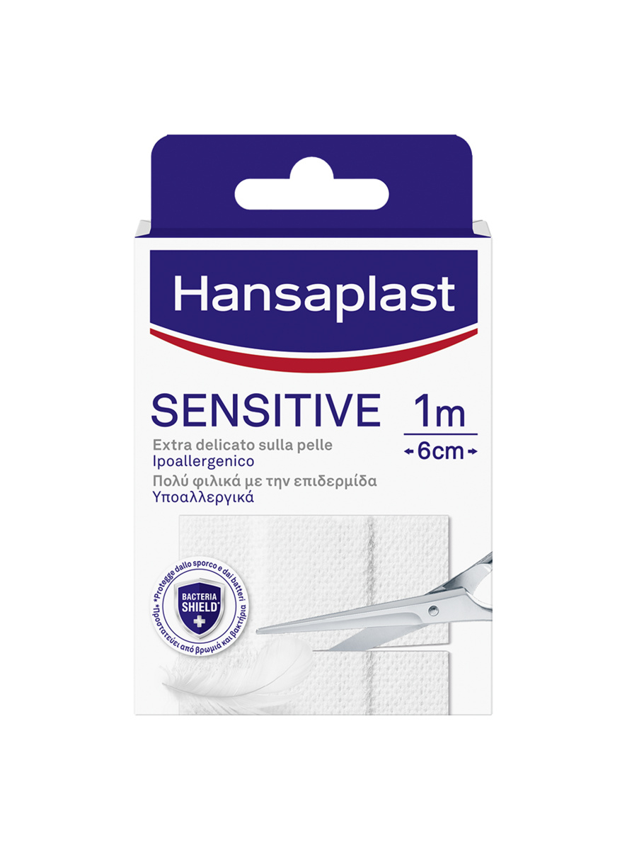 Hansaplast Cerotti Sensitive, Cerotti delicati in striscia pelli sensibili, 1 striscia da 1 m x 6 cm