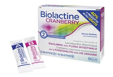 Biolactine Cranberry Integratore per le Vie Urinarie 10+10 Bustine