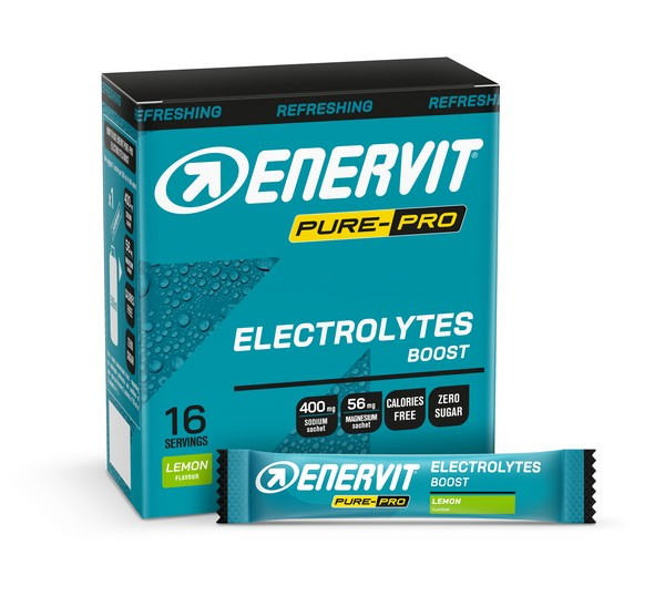 Enervit Pure Pro Electrolytes Boost - Limone - Astuccio da 16 buste 