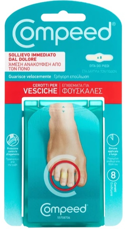 Compeed Cerotti Per Vesciche, A Lunga Durata E Guarigione Veloce - Per Vesciche Sulle Dita Dei Piedi, 8 Cerotti