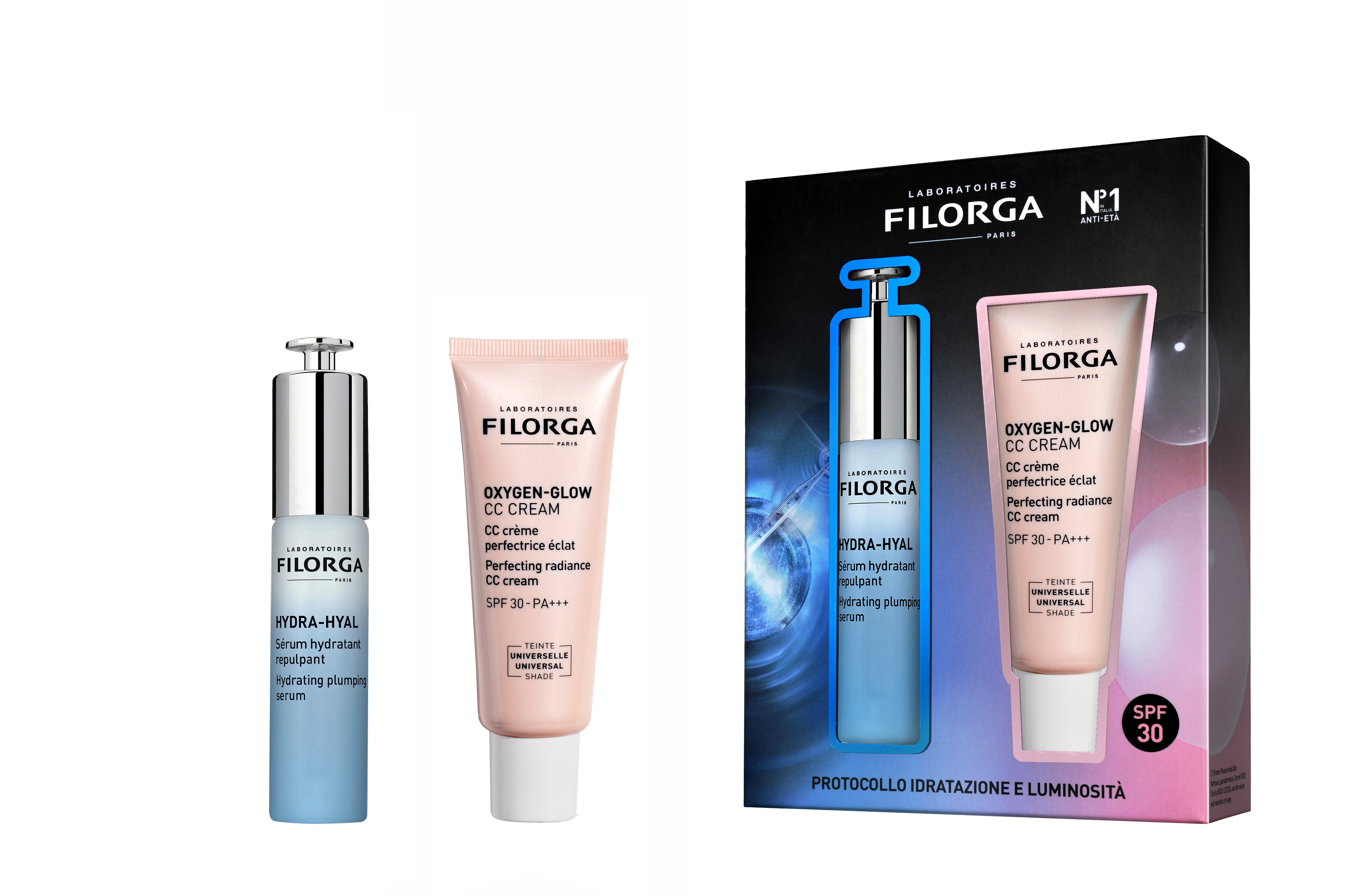 FILORGA COFANETTO HYDRA-HYAL SIERO + OXYGEN-GLOW CC CREAM - cofanetto idratazione e luminosità