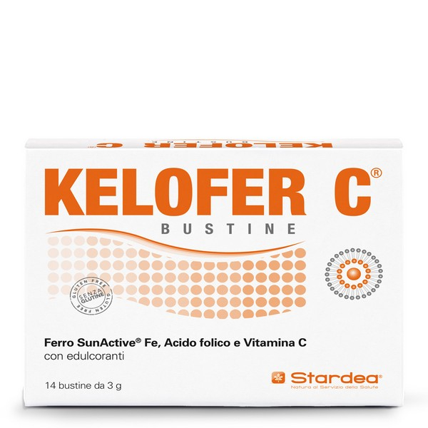 Kelofer C Integratore di Ferro Acido Folico e Vitamina C 14 Bustine