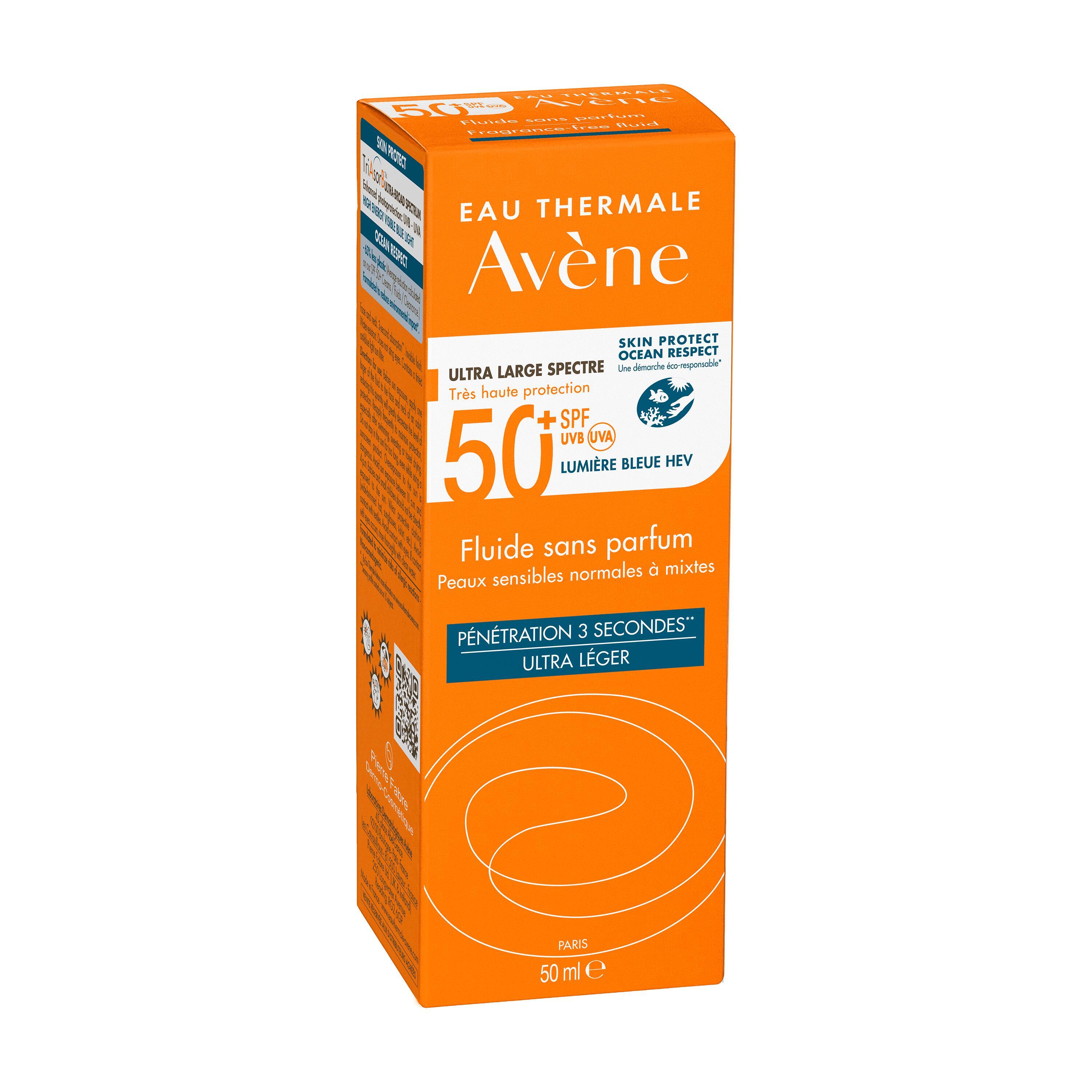 Avène Eau Thermale - Fluido Senza Profumo SPF50+ Protezione Molto Alta Viso 50 ml