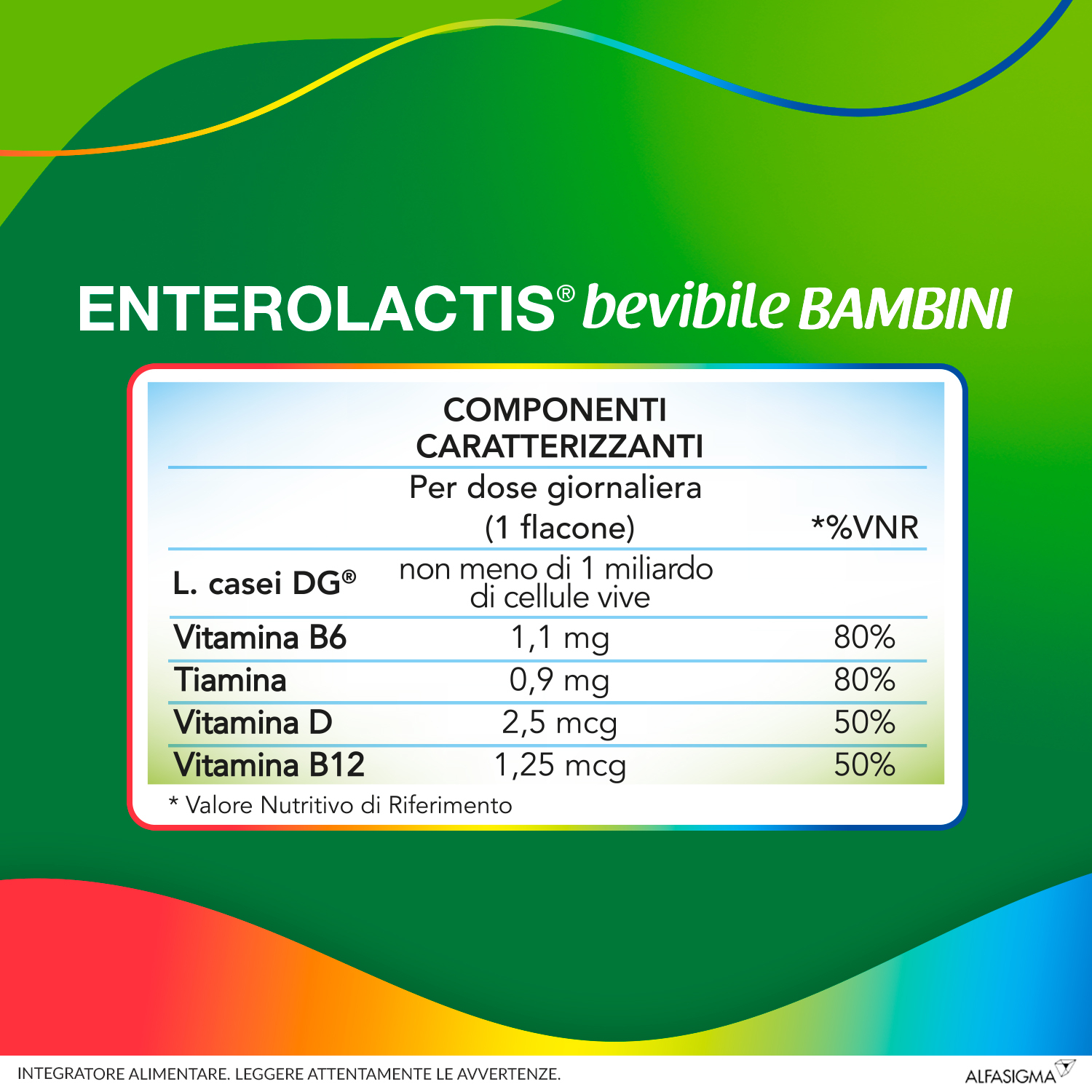 Enterolactis Bambini Bevibile, Integratore Alimentare con Fermenti lattici, probiotici L,Casei DG, 1 Miliardo Cellule Vive, Con Fruttosio, Senza Glutine e Lattosio, 12 Flaconcini da 10ml, Gusto Lampone