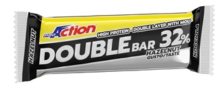 ProAction Double Bar 32% Barretta proteica Nocciola E Caramello 60 g