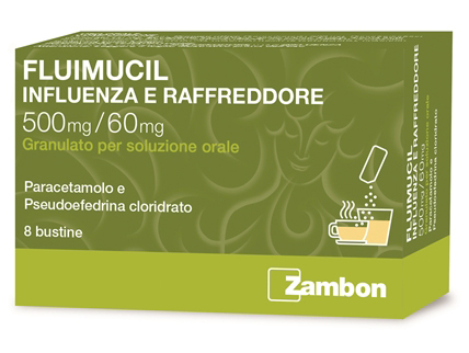 Fluimucil Influenza e Raffreddore 500mg / 60mg Paracetamolo 8 Bustine