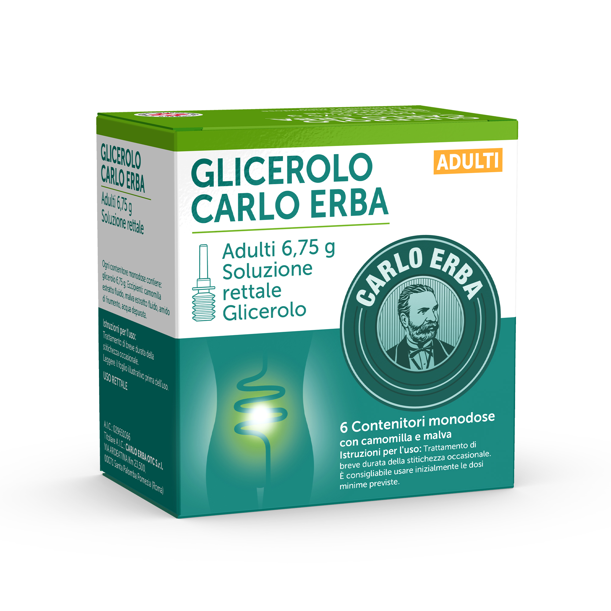 Glicerolo Carlo Erba - Adulti - 6,75 g Soluzione Rettale - 6 Clismi